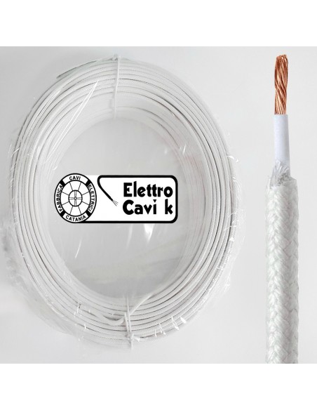 CAVO FG4T2 1x10 mm² ALTE BASSE TEMPERATURE SILICONE UNIPOLARE 1 POLO BIANCO