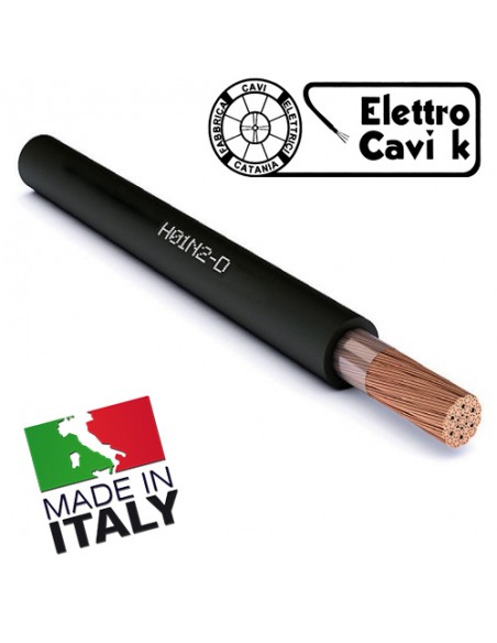 CAVO ELETTRICO PER SALDATRICE 1x70 mm² H01N2-D GOMMA SUPER FLESSIBILE 15,7 mm Ø UNIPOLARE RAME PROFESSIONALE AL METRO