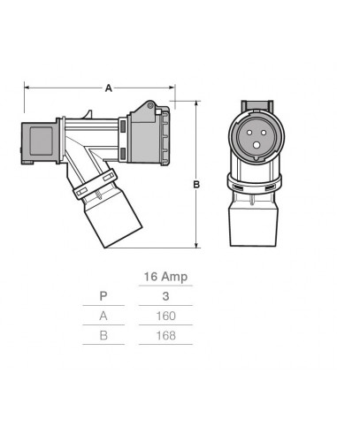 ADATTATORE INDUSTRIALE 16A MONOFASE...