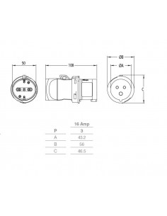 adattatore spina+presa bianco 432