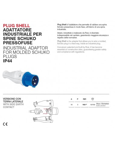 ADATTATORE INDUSTRIALE SCHUKO PLUG... ADATTATORE INDUSTRIALE SCHUKO PLUG...
