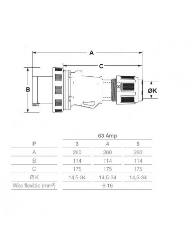 SPINA INDUSTRIALE 63A TRIFASE 3P+T... SPINA INDUSTRIALE 63A TRIFASE 3P+T...