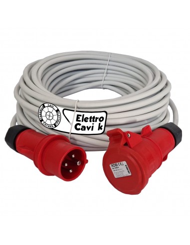 PROLUNGA ELETTRICA INDUSTRIALE 16A TRIFASE 380V 3P+T IP54 CAVO FROR 4G2,5  mm² 4 POLI PROFESSIONALE MADE IN ITALY