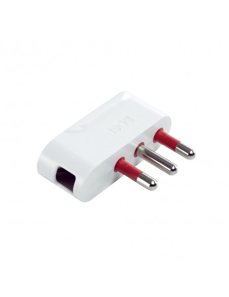 SPINA SALVASPAZIO ELETTRICA 16A BIANCA 2P+T DOMESTICA MONOFASE 220V 90° VOLANTE MARCA ROSI EMILIA SPECIALIST IMQ MADE IN ITALY