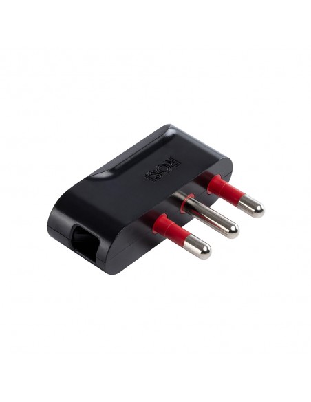SPINA SALVASPAZIO ELETTRICA 16A NERA 2P+T DOMESTICA MONOFASE 220V 90° VOLANTE MARCA ROSI EMILIA SPECIALIST IMQ MADE IN ITALY