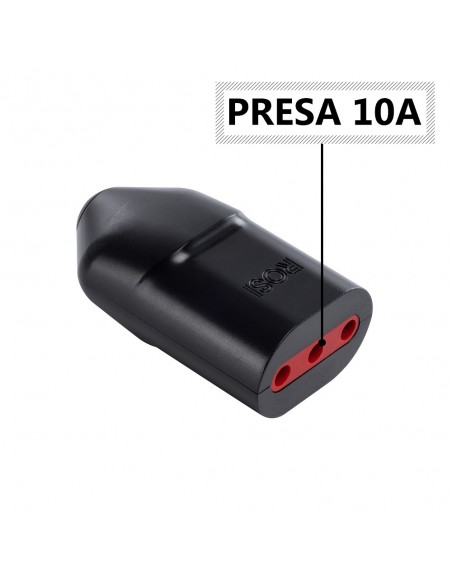 PRESA ELETTRICA 10A NERA 2P+T DOMESTICA MONOFASE 220V VOLANTE PROFESSIONALE MARCA ROSI EMILIA SPECIALIST IMQ MADE IN ITALY