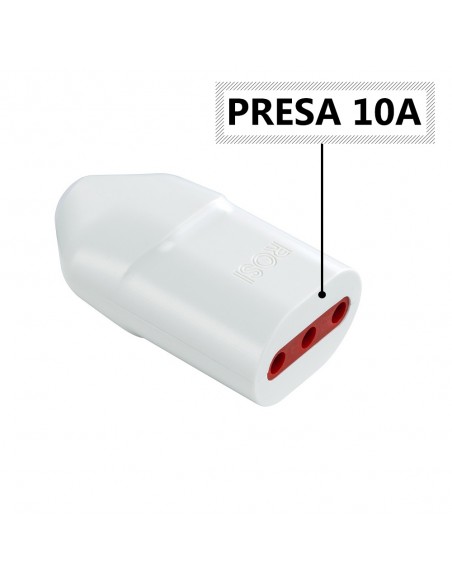 PRESA ELETTRICA 10A BIANCA 2P+T DOMESTICA MONOFASE 220V VOLANTE PROFESSIONALE MARCA ROSI EMILIA SPECIALIST IMQ MADE IN ITALY