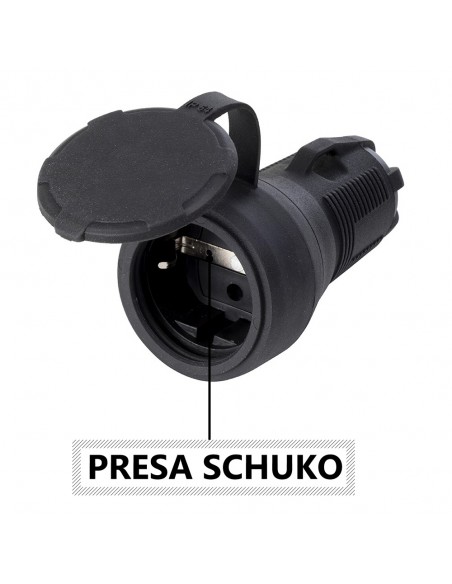 PRESA ELETTRICA SCHUKO NERA 16A 2P+T DOMESTICA MONOFASE 220V VOLANTE PROFESSIONALE MARCA ROSI MADE IN ITALY