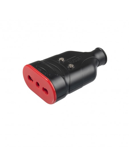 PRESA ELETTRICA 10/16A ANTISCHIACCIAMENTO NERA 2P+T MONOFASE 220V GOMMA VOLANTE PROFESSIONALE MARCA ROSI ELA PLUG MADE ITALY