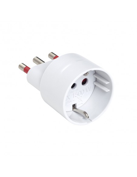 ADATTATORE SCHUKO ELETTRICO 16A BIANCO 2P+T 220V 10/16A PROFESSIONALE VOLANTE MARCA ROSI EMILIA SPECIALIST IMQ MADE IN ITALY