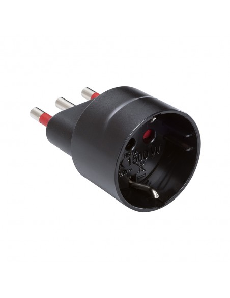 ADATTATORE SCHUKO ELETTRICO 16A NERO 2P+T 220V 10/16A PROFESSIONALE VOLANTE MARCA ROSI EMILIA SPECIALIST IMQ MADE IN ITALY