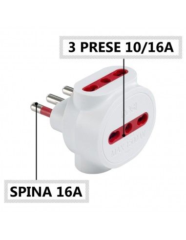 ADATTATORE TRIPLO ELETTRICO 16A... ADATTATORE TRIPLO ELETTRICO 16A...