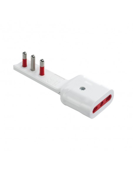 ADATTATORE PIATTO ELETTRICO 16A BIANCO 2P+T 220V 10/16A PROFESSIONALE MARCA ROSI EMILIA FLAT MADE IN ITALY