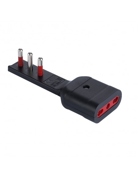ADATTATORE PIATTO ELETTRICO 16A NERO 2P+T 220V 10/16A PROFESSIONALE MARCA ROSI EMILIA FLAT MADE IN ITALY