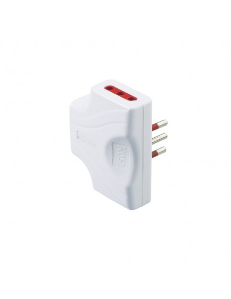 ADATTATORE PIATTO TRIPLO ELETTRICO 10A BIANCO 2P+T 220V PROFESSIONALE MARCA ROSI EMILIA EXTRA-PIATTA MADE IN ITALY