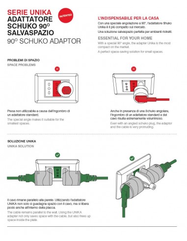 ADATTATORE SCHUKO SALVASPAZIO... ADATTATORE SCHUKO SALVASPAZIO...