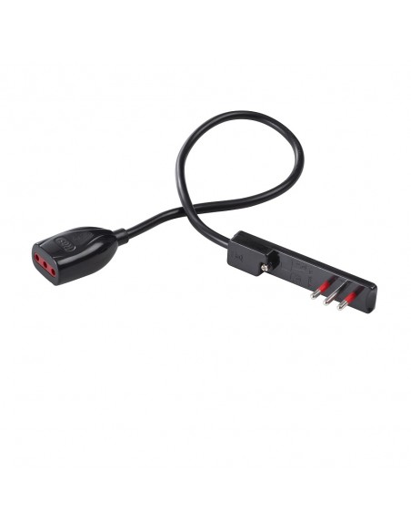 ADATTATORE SALVASPAZIO PIATTO ELETTRICO 10A NERO 2P+T 220V PROLUNGA 0,5mt 3G0,75 mm² PROFESSIONALE MARCA ROSI MADE IN ITALY