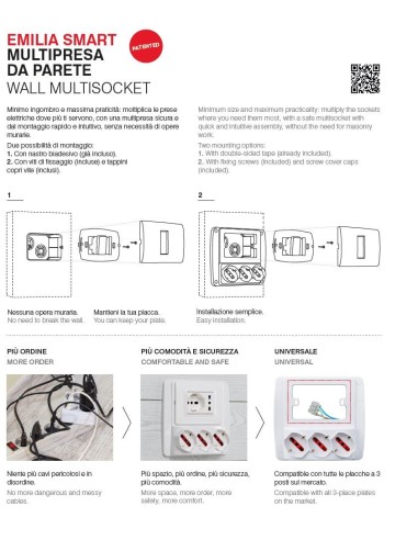 MULTIPRESA ELETTRICA DA PARETE 3...