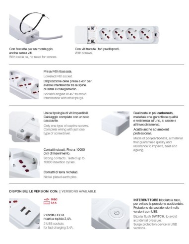 MULTIPRESA ELETTRICA PIATTA CIABATTA...