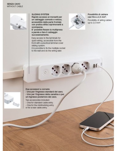 MULTIPRESA ELETTRICA PIATTA CIABATTA...