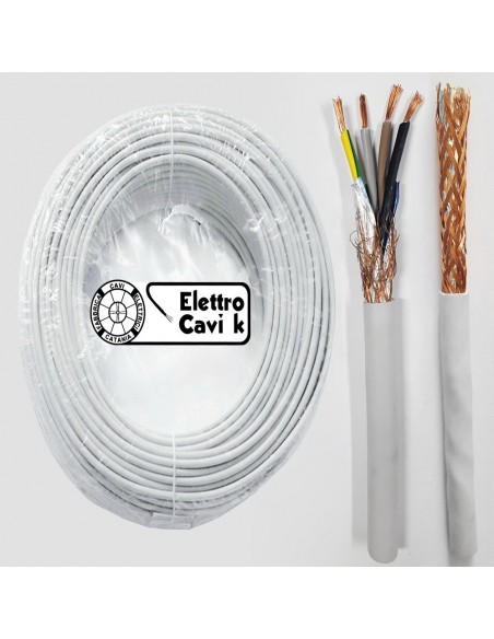 CAVO FR2OHH2R 4G1,5 mm² SCHERMATO QUADRIPOLARE 4 POLI FLESSIBILE ANTIFIAMMA GRIGIO