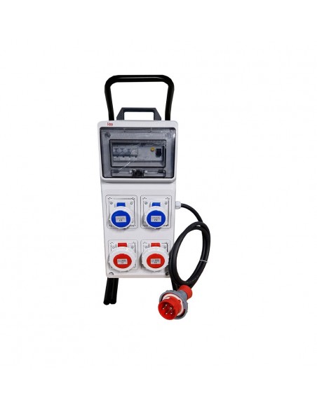 QUADRO ELETTRICO INDUSTRIALE + CAVALLETTO 16A CANTIERE 220/380V 4 PRESE IND 2P+T 3P+N+T 16A IP67 MAGNETOTERMICO ASC CERTIFICATO