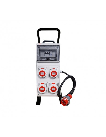 QUADRO ELETTRICO INDUSTRIALE + CAVALLETTO 16A CANTIERE 380V 4 PRESE IND. 3P+T 3P+N+T 16A IP67 MAGNETOTERMICO ASC CERTIFICATO
