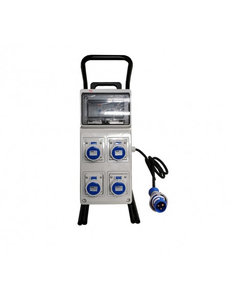 QUADRO ELETTRICO INDUSTRIALE + CAVALLETTO 32A CANTIERE 220V 4 PRESE IND. 2P+T 32A IP67 MAGNETOTERMICO ASC MONOFASE CERTIFICATO
