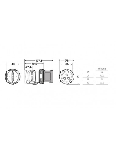 ADATTATORE INDUSTRIALE 16A MONOFASE... ADATTATORE INDUSTRIALE 16A MONOFASE...