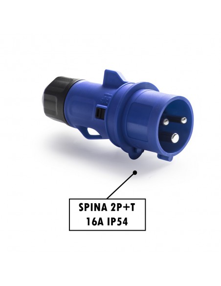 SPINA INDUSTRIALE 16A MONOFASE 2P+T IP54 220V VOLANTE PROFESSIONALE 3 POLI MARCA ROSI MADE IN ITALY