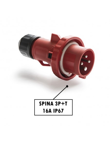 SPINA INDUSTRIALE 16A TRIFASE 3P+T IP67 380V VOLANTE PROFESSIONALE 4 POLI MARCA ROSI MADE IN ITALY