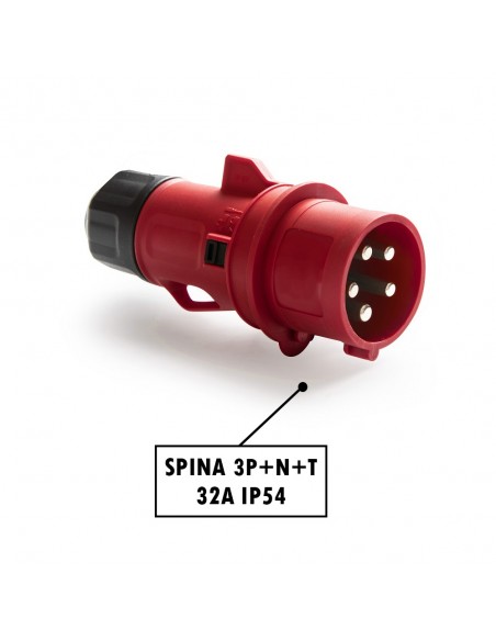 SPINA INDUSTRIALE 32A TRIFASE 3P+N+T IP54 380V VOLANTE PROFESSIONALE 5 POLI MARCA ROSI MADE IN ITALY