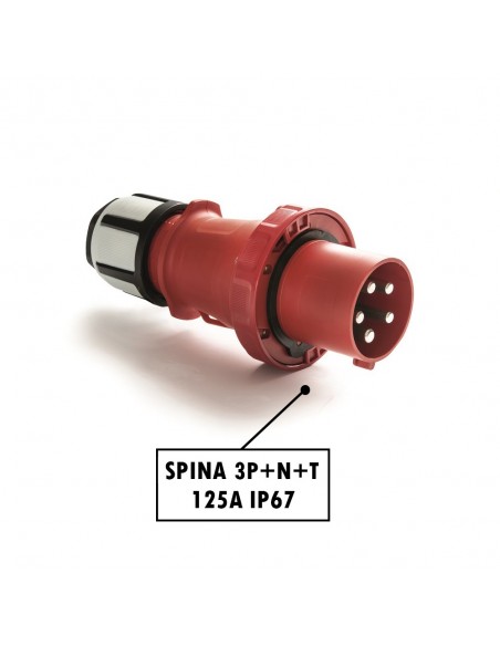 SPINA INDUSTRIALE 125A TRIFASE 3P+N+T IP67 380V VOLANTE PROFESSIONALE 5 POLI MARCA ROSI MADE IN ITALY