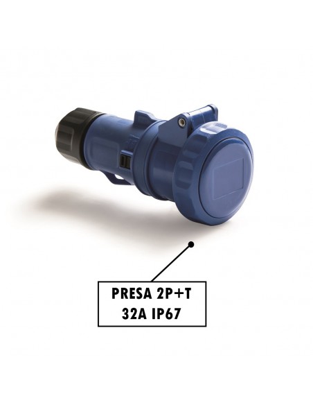 PRESA INDUSTRIALE 32A MONOFASE 2P+T IP67 220V VOLANTE PROFESSIONALE 3 POLI MARCA ROSI MADE IN ITALY