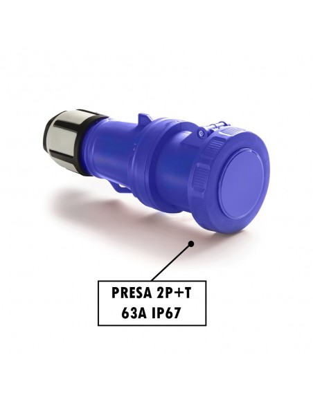 PRESA INDUSTRIALE 63A MONOFASE 2P+T IP67 220V VOLANTE PROFESSIONALE 3 POLI MARCA ROSI MADE IN ITALY