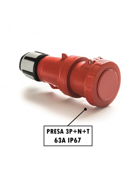 PRESA INDUSTRIALE 63A TRIFASE 3P+N+T IP67 380V VOLANTE PROFESSIONALE 5 POLI MARCA ROSI MADE IN ITALY