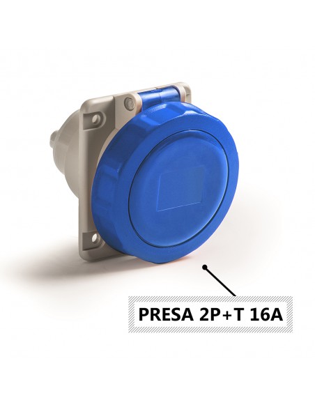 PRESA INDUSTRIALE 16A MONOFASE DA INCASSO INCLINATA 3 POLI 2P+T IP67 220V PROFESSIONALE MARCA ROSI