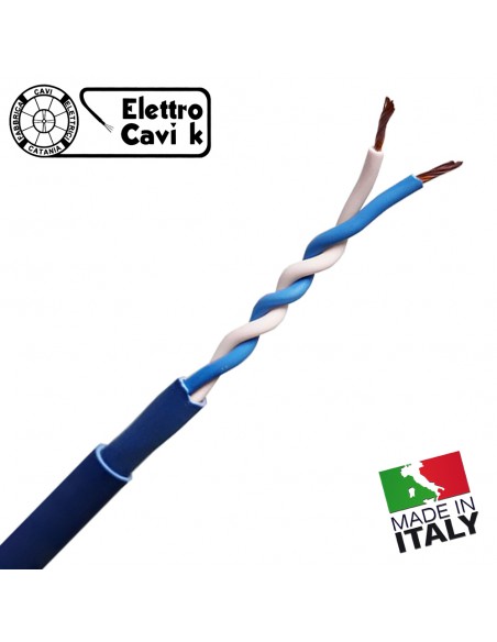 CAVO PER VIDEOCITOFONO 2x1 mm² GRADO 4° PER USO ESTERNO 2 FILI TWISTATO BIPOLARE 2 POLI PROFESSIONALE UNIVERSALE MADE IN ITALY