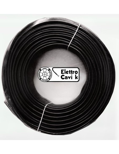 CAVO ELETTRICO H03VV-F 3G0.75 3x0.75 mm² NERO TRIPOLARE 3 POLI SIMILGOMMA GOMMATO FLESSIBILE CPR ECA PROFESSIONALE ITALY