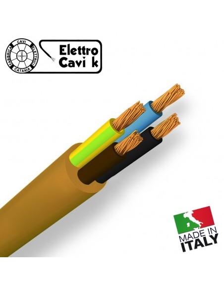 CAVO ELETTRICO H03VV-F 4G0.50 4x0.50 mm² BRONZO QUADRIPOLARE 4 POLI SIMILGOMMA GOMMATO FLESSIBILE CPR ECA PROFESSIONALE ITALY