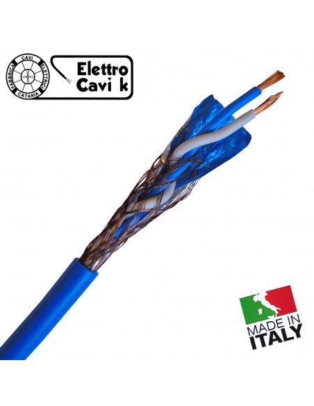 CAVO PER VIDEOCITOFONO 2x1 mm² SCHERMATO 2 FILI TWISTATO BIPOLARE 2 POLI PROFESSIONALE UNIVERSALE MADE IN ITALY