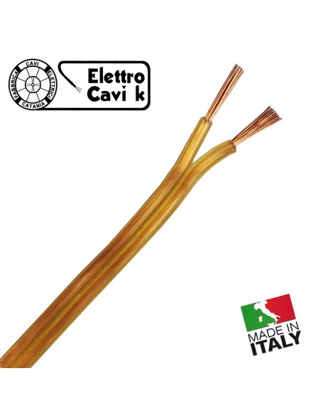 CAVO PIATTINA BIPOLARE COSTA STRETTA 2x0,50 mm² COLOR ORO LAMPADARI BAJOUR 2 POLI IN RAME MADE IN ITALY