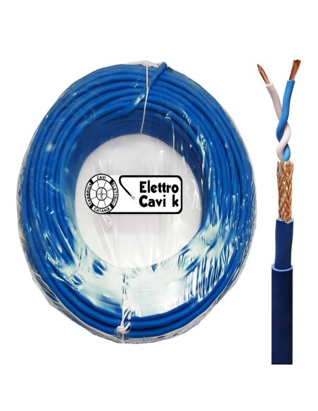 CAVO PER VIDEOCITOFONO 2x1 mm² SCHERMATO GRADO 4° 2 FILI TWISTATO BIPOLARE 2 POLI PROFESSIONALE UNIVERSALE MADE IN ITALY