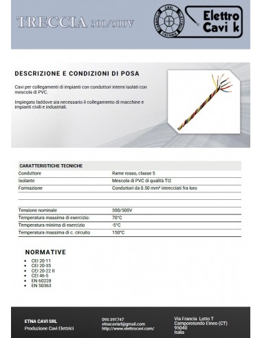 CAVO CITOFONICO 10x0,50 mm²...