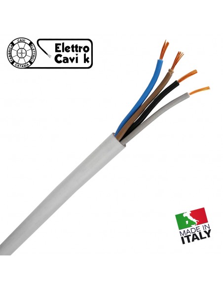 CAVO FROR CITOFONICO 4x0,50 mm² PERMUTATORE RICOPERTO TRECCIA GUAINATA 4 POLI FLESSIBILE IN RAME PROFESSIONALE MADE IN ITALY