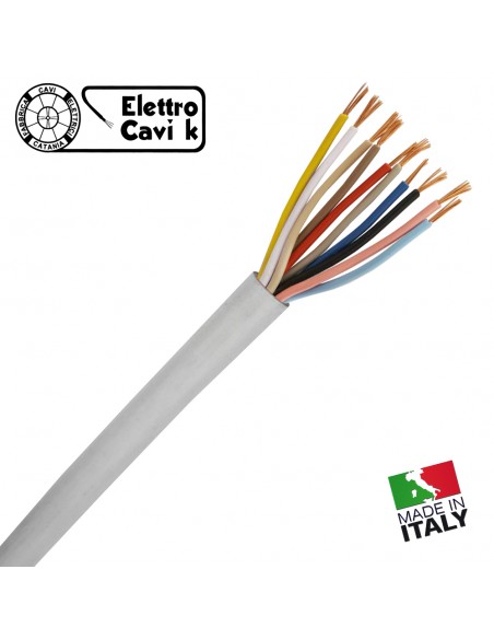 CAVO FROR CITOFONICO 10x0,50 mm² PERMUTATORE RICOPERTO TRECCIA GUAINATA 10 POLI FLESSIBILE IN RAME PROFESSIONALE MADE IN ITALY