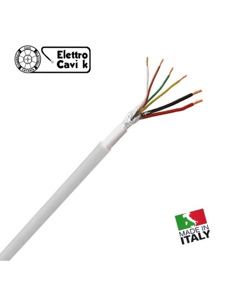 CAVO ALLARME 2x0,50+4x0,22 mm² GRADO 4° DA ESTERNO SCHERMATO ANTIFURTO MULTIPOLARE 6 POLI IN RAME
