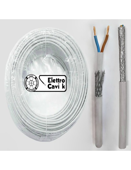 CAVO FRORAR 2x2,5 mm² ARMATO DA ESTERNO ANTI-RODITORE BIPOLARE 2 POLI ANTIFIAMMA NERO