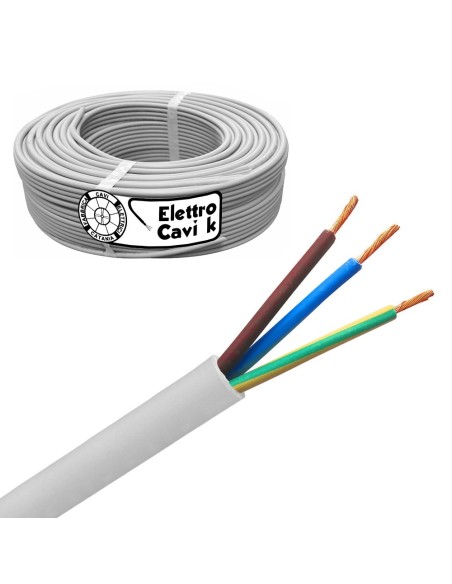 CAVO ELETTRICO FROR 3G2.5 mm² GOMMATO ANTIFIAMMA FLESSIBILE TRIPOLARE 3 POLI 450/750V CPR PROFESSIONALE MADE IN ITALY