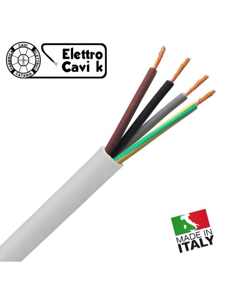 CAVO ELETTRICO FROR 4G2.5 mm² GOMMATO ANTIFIAMMA FLESSIBILE QUADRIPOLARE 4 POLI 450/750V CPR PROFESSIONALE MADE IN ITALY